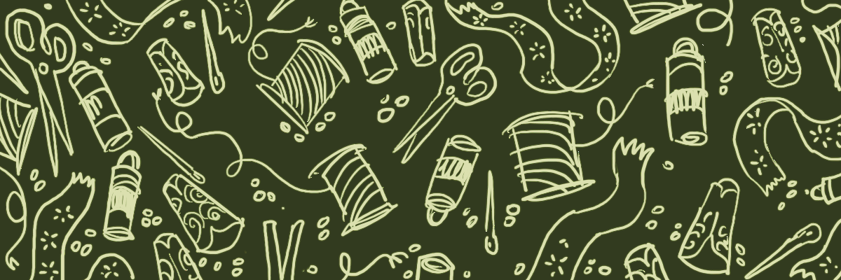 Naadziwin craft doodle pattern in olive and cream