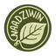 Naadziwin Craft Supply logo, a hand lettered wordmark ringing a leaf