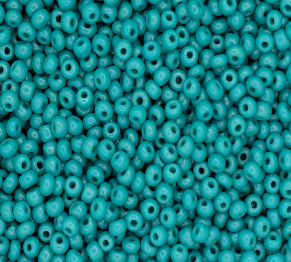 10/0 Czech Seed Bead - Opaque Green Turquoise
