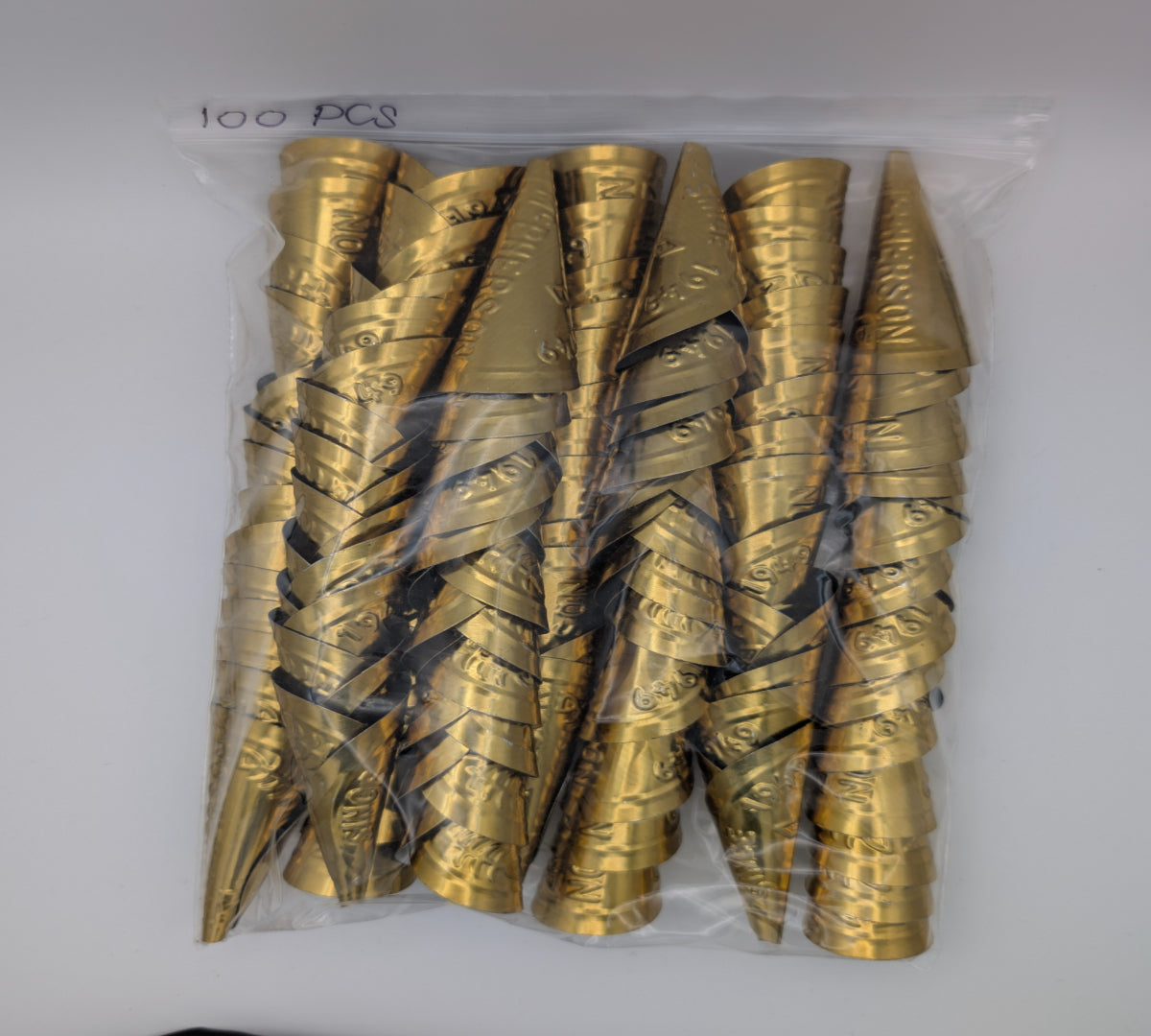 Adult 2 3/4" - Gold Rolled Jingle Cones